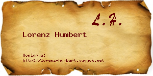 Lorenz Humbert névjegykártya